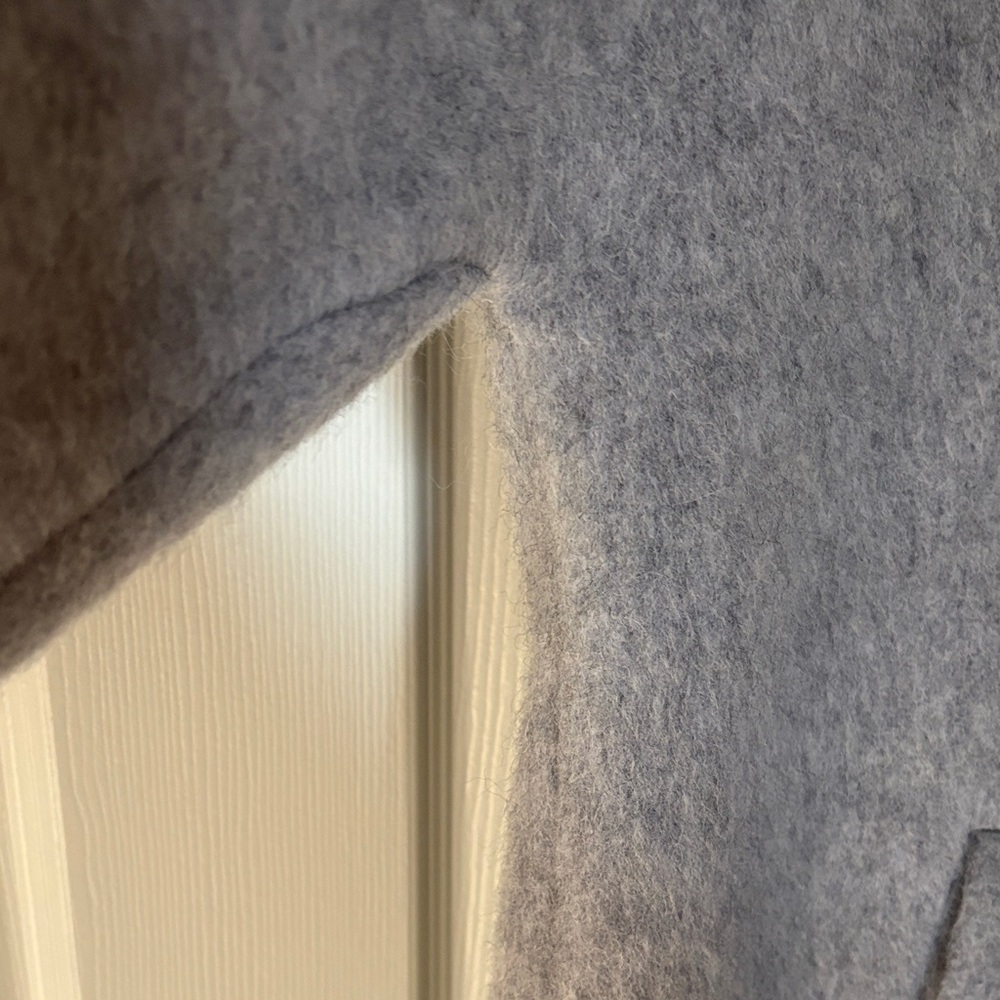 Sezane Pale Gray Double-Breasted Wool Pea Coat - Picture 9 of 10